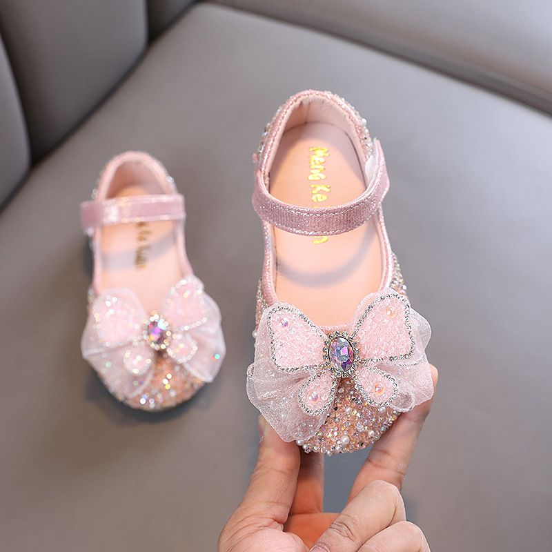 New Lady Girl Princess Girl Baby Student Single Shoe Leather Shoes Dance Velcro_vogvips.com