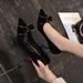 European And American Fashion Bow High-heeled 2025 Spring New Style Stiletto Pointed Toe Women's Shallow-cut Elegant_vogvips.com