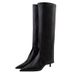 712 Niche Split Pants Fashion Pointed Toe Stiletto Heels Slimming Over-the-Knee High Long Riding Boots_vogvips.com