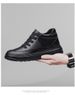 Round Head Thick-soled Men's Board Shoes, Shallow Mouth Cowhide Men's Inner Height-increasing Board Shoes Men's Shoes Medium Help Casual Men's Shoes_vogvips.com