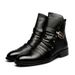 Men's Pointed-Toe Chelsea Boots – Stylish Low-Cut Martin Boots With Side Zipper & Studded Accents (Sizes 38-45, PU Leather & Anti-Slip Sole)_vogvips.com