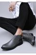 Large Size Men's Short Boots Retro Martin Boots Pointed Belt Buckle Velcro Cotton Boots Men's Shoes_vogvips.com
