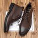 Autumn Martin Men Genuine Cowhide Pointed Toe High Top Slip-On Leather Boots_vogvips.com