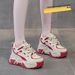 2023 Autumn New Style Height-Increasing Korean Version Color-Block Dad Thick-Soled Wedge Casual Sneakers Student Women's_vogvips.com