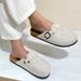 Women's Shoes Internet Celebrity Independent Station Large Size Rhinestone Buckle Sandals Summer Style Outer Wear Baotou Back Empty Women's Shoes Sandals 45 Size_vogvips.com