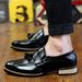 British Style Men's Business Trend Pointed Toe Korean Version Hair Stylist Tassel Slip-On Leather Shoes_vogvips.com