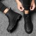 Men's Martin Boots Outdoor, Short Boots Fleece Warm Men's Leather Boots European And American Men's Shoes Military Boots_vogvips.com