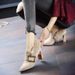 European American Style Pointed-toe High-heeled Shoes For Women, Chunky Heel Single Furry Shoes, 2025 Autumn And Winter_vogvips.com