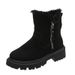 Foreign Trade Plus Size Martin 2022 Autumn Winter New Casual Short With Fleece Lining Thickened Warm Mid-Calf Snow Boots_vogvips.com
