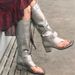 Women's Shoes Street Heeled Hot Girl Genuine Leather Trouser Boots Women's Shoes Clip Toe Herringbone Sandals Rivet High Top Fashion Boots_vogvips.com