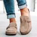 Crestar Women's Fashion Clogs With Adjustable Buckle Summer New Soft Bottom Outdoor Slippers Retro Suede Mules Lady Beach Shoes_vogvips.com