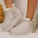2025 Autumn Winter New European American Style Solid Color Slip-On Thick Sole Snow For Women With Fleece Lining Round_vogvips.com