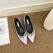 Women's Style Rhinestone Pointed Toe Wedge Heel Flat Shoes Shallow Mouth Slip-On Mary Jane Evening Shoes Style Women's Ballet Flats_vogvips.com