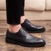 Euro Step Autumn Brogue For Men Korean Trendy British Style Leather Mens Shoes_vogvips.com