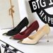 Skinny High Heels Thin Heel Light Mouth Satin Metal Pointed Super High Heel Single Shoes Women's Shoes_vogvips.com