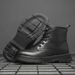 European Warm Series Winter Boots With Fleece Lining, Warm Martin High-top British Style Thick-soled Work Men's Snow Boots, Cotton Shoes_vogvips.com