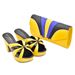 Spliced color high-heeled sandals and bag set banquet party design_vogvips.com