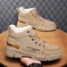 European Warm Series Cotton Winter High-top Martin Yellow Horn Work Large Size Mid-top Fashion Men's Boots Trendy Shoes_vogvips.com