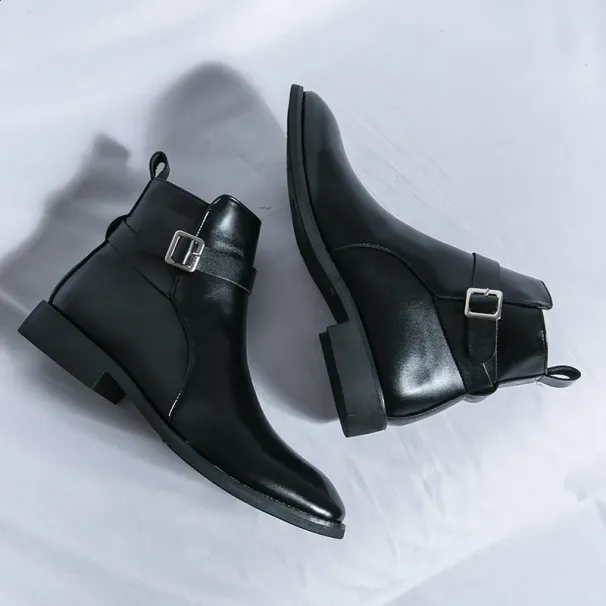 Men Summer High Top Martin Trendy Pointed Short Mens British Style Zipper Boots 220819_vogvips.com