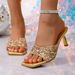 2026 Summer New European And American Style Sequin High-Heel Sandals For Women, Open-Toe Stiletto Fashion Women's_vogvips.com