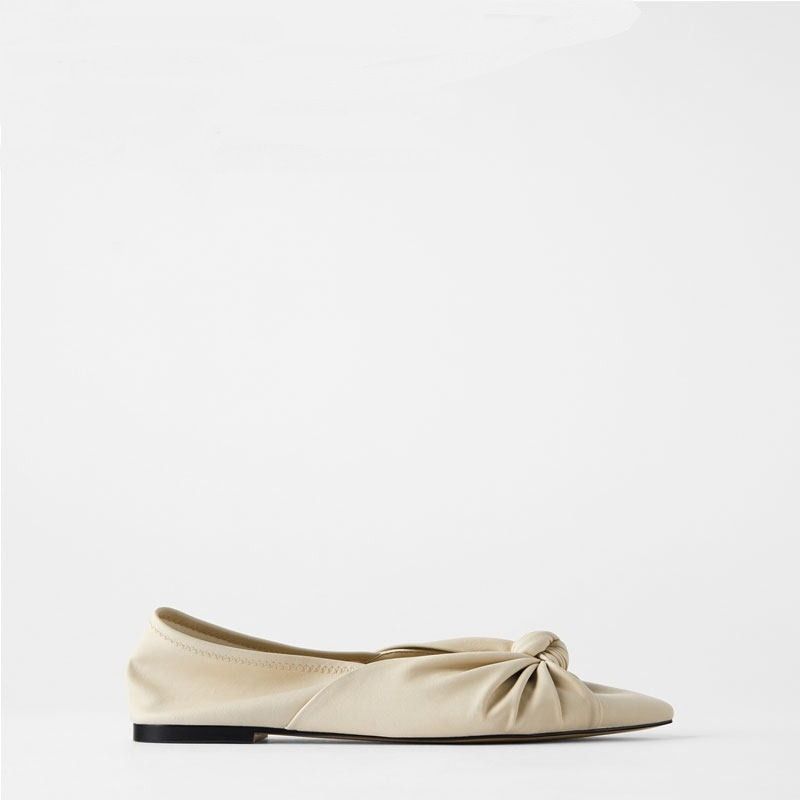Women's Shoes Nude Knot Soft Flat Ballet Shoes Single Shoes Women Summer New Pointed Shallow Mouth Versatile Women's Shoes_vogvips.com