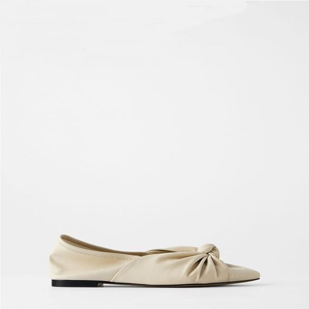 Women's Shoes Nude Knot Soft Flat Ballet Shoes Single Shoes Women Summer New Pointed Shallow Mouth Versatile Women's Shoes_vogvips.com