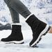 Winter Outdoor Anti Slip Snow Boots For Women, Thickened And Plush Warm Mid To High Cut Skiing Cotton Shoes_vogvips.com