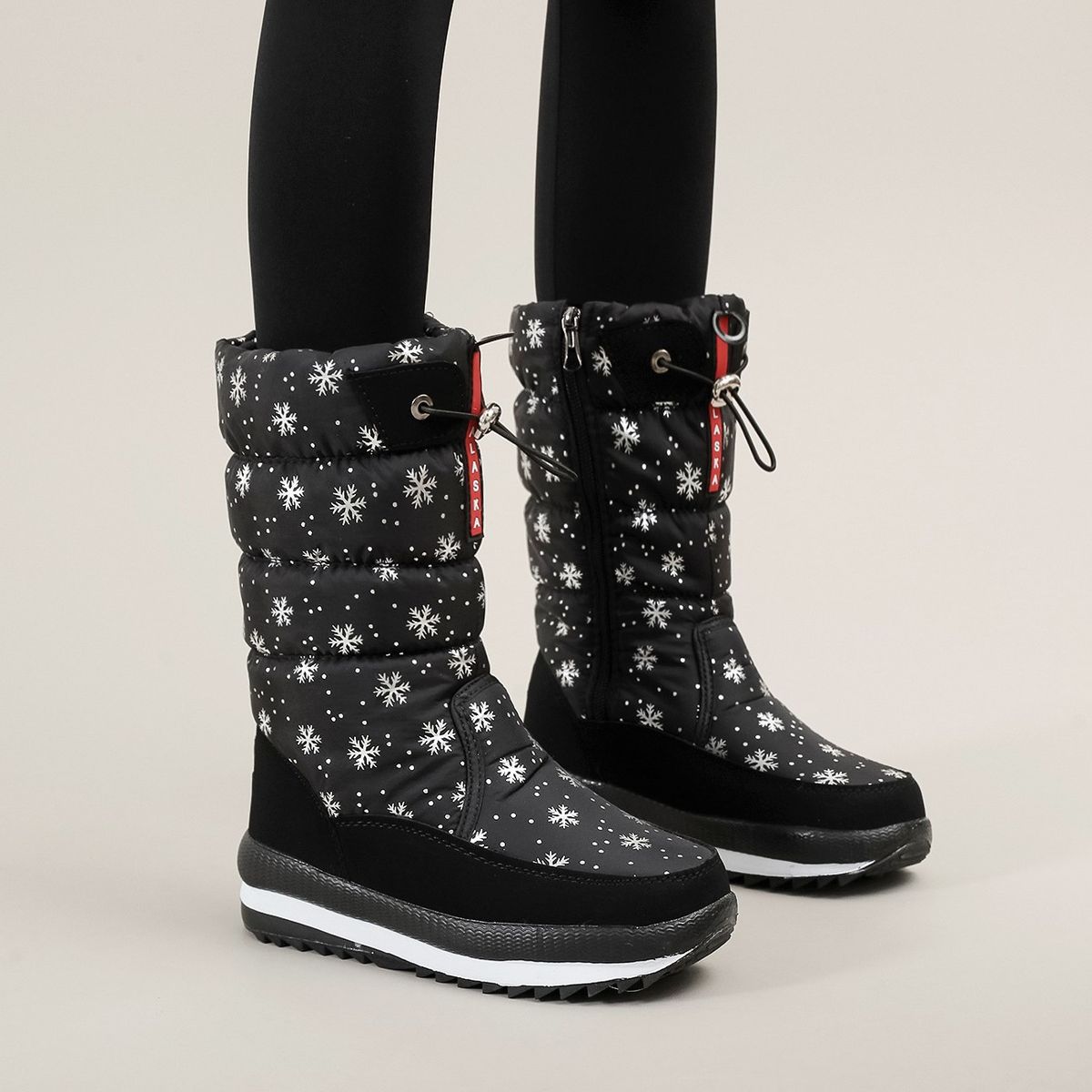 New Winter Cross-border Snow Boots Women's Non-slip And Warm Northeast Large Cotton Shoes Women's Cotton Shoes Thickened Soles High-top Women's Boots_vogvips.com