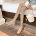 Over-the-Knee For Women, High Heel Stretch Khaki Suede Long Boots, 2023 New Style, Petite Slim Boots_vogvips.com