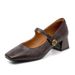 MTX Mary Jane For With One Strap 2025 Spring Summer New Chunky Heel Single Women Shallow Mouth French High Heels Women's_vogvips.com