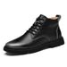 Martin Boots Men's High-top Casual Velvet Snow Boots Thermal Cotton Shoes Medium-top Inner Height Increase Men_vogvips.com