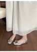 French Temperament Silver Flat-soled Single Shoes Women's One-pedal Light-mouth Soft-soled Ballet Shoes_vogvips.com