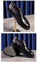 Men's Genuine Leather Brogue Oxford Shoes Business Formal Round Toe Wedding Dress Shoes For Gentlemen_vogvips.com