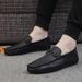 New men's bean shoes striped soft leather light lazy shoes cover feet fashion casual shoes all fashion men's single shoes_vogvips.com