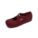 Mary Jane Shoes Women's Flat-bottomed Cross-strapped Ballet Shoes Retro Round Head Shallow Mouth Single Shoes Women_vogvips.com