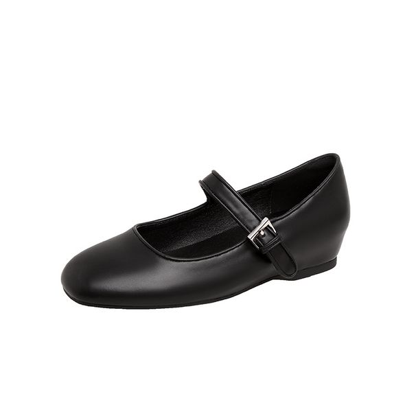 Women's Shoes Leather Minimalist Single Buckle Soft Sole Mary Jane Shoes, New Style_vogvips.com