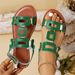 European And American Cross-border Double Buckle Flat Roman Strap Sandals For Women, Retro Casual Lightweight Beach_vogvips.com