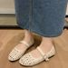 Summer 2025 New Niche Soft Ballet Hollow Breathable Small Leather Shoes For Women, Shallow Mouth Flat Bottom Comfortable_vogvips.com