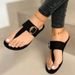 Summer New Flat Toe Clip Metal Buckle Outside Wearing Slippers Woman_vogvips.com
