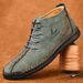 European Warm Series 2021 Autumn Winter New Men's Martin Large Size Mid-top Leather Outdoor Casual Handmade Fleece Short Boots For Men_vogvips.com
