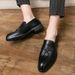  Toe Low-Cut Hairstylist British Shoes Style Leather Brogue Men's Slip-On Shoes Trendy Tassel Pointed_vogvips.com
