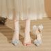 Women's Shoes Mid Heel Versatile Rhinestone Pumps, Sexy Backless Lady Formal Shoes For Wedding & Party Shoes Pearl & Rhinestone Butterfly Decor_vogvips.com