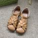 2026 Summer New Style Top Layer Cowhide Vintage Handmade Flat Sandals Genuine Leather Hollow Roman Shoes For Women 7506_vogvips.com
