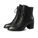 Chunky High Heel Pointed Toe Martin 2024 Autumn Winter New British Style Lace-up Short Fleece Lined Warm Cotton Shoes_vogvips.com