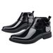 Men's British Style Korean Version Pointed Toe Business Formal Mirror Black Shoes Nightclub Casual Leather Boots Men_vogvips.com