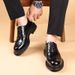 Euro Step Genuine New Formal Brogue Leather High-end Business British Thick-soled Men's Shoes Top Layer Cowhide_vogvips.com