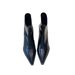 French-style Pointed-toe Short For Women, 2025 Autumn And Winter New Thick-heeled Stretch Slim Boots, Silver Slimming_vogvips.com