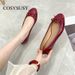 Ballet Style Round Toe Flat Soft Leather 2025 New Spring Summer Bowknot Casual Red Women's Shoes_vogvips.com