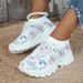 Women's Casual 2025 White Flat Fashion Versatile Size 43 Breathable Mesh Single Shoes_vogvips.com