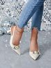 In-stock Early Spring New Style Square Buckle Pointed Toe Comfortable High-heeled Shoes Outdoor Wear, Closed-toe Mules_vogvips.com